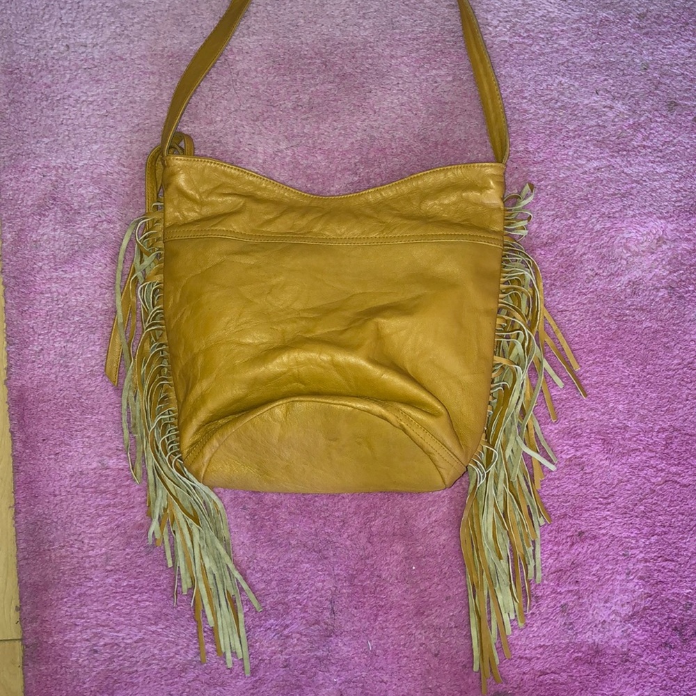 Cleobella Everly Fringe Bag - camel